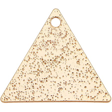 BENECREAT 50pcs 18K Gold Plated Brass Triangle Blank Pendants Brass Stamping Blanks for Bracelet Earring Pendant Charms Dog Tags, 15x13mm