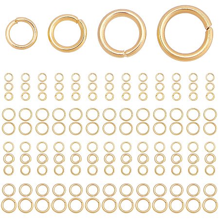 BENECREAT 400 PCS 10-Sizes Open Jump Rings (OD 4~7mm), Stainless Steel Jump Rings with Storage Box for Jewelry Necklace Repairing