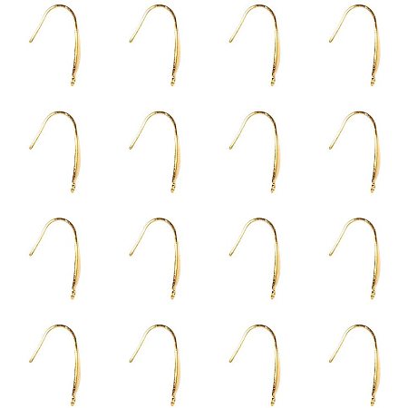 Pandahall Elite 100pcs Golden Stainless Steel Earring Hooks 20mm Ear Wire Fish Ear Wires Hook Earring for DIY Jewelry Findings Components