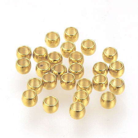 Honeyhandy 304 Stainless Steel Spacer Beads, Rondelle, Real 24K Gold Plated, 2x1mm, Hole: 1mm