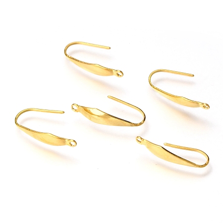 Honeyhandy 316 Stainless Steel Earring Hooks, with Vertical Loop, Ear Wire, Real 18K Gold Plated, 20.5x4.5mm, Hole: 1.2mm