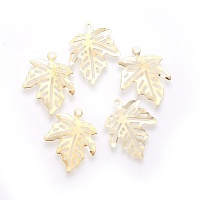Honeyhandy Autumn Theme Iron Filigree Pendants, Maple Leaf, Golden, 22x18x0.5mm, Hole: 1.5mm