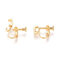 Honeyhandy Brass Screw On Clip-on Earring Findings, Spiral Ear Clip, For Non-Pierced Ears Jewelry, Golden, 18x14x5mm