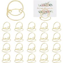 CHGCRAFT 24Pcs Place Card Holders Round Shape Table Number Holder Wedding Table Card Memo Holders for Restaurants Wedding Office, Golden