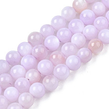 Honeyhandy Natural Freshwater Shell Beads Strands, Dyed, Round, Plum, 2.5mm, Hole: 0.5mm, about 122~136pcs/strand, 14.57 inch~15.63 inch(37cm~39.7cm)