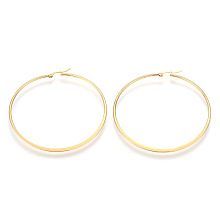 Honeyhandy 304 Stainless Steel Big Hoop Earrings, Hypoallergenic Earrings, Ring, Golden, 72x2mm, 12 Gauge, Pin: 1x0.7mm