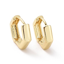 Honeyhandy Brass Hexagon Hinged Hoop Earrings for Women, Long-Lasting Plated, Cadmium Free & Nickel Free & Lead Free, Real 18K Gold Plated, 14x15.5x3.5mm, Pin: 0.8mm