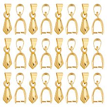 SUNNYCLUE 1 Box 120Pcs Pinch Clip Bail Clasp Dangle Bead Pendant Connector Findings for Jewelry Making Buckles Charm Connection Pinch Bails Necklace Bracelet Supplies Golden Color 20mm