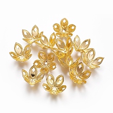 ARRICRAFT Iron Beads Caps, Flower, Golden, 16x18x9.5mm, Hole: 1.6mm