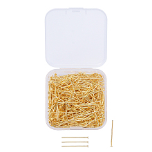 Honeyhandy Iron Flat Head Pins, Golden, 24x0.7mm, 21 Gauge, Head: 2mm, about 450pcs/box