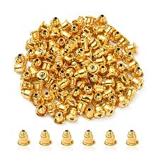 Honeyhandy Iron Bullet Ear Nuts, Earring Backs, Golden, 6x5mm, Hole: 1mm