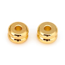 Honeyhandy Long-Lasting Plated Brass Spacer Beads, Grooved Beads, Column, Real 18k Gold Plated, 6x3mm, Hole: 1.8mm