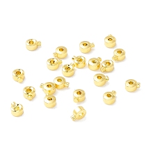 Honeyhandy Brass Crimp Beads, Long-Lasting Plated, Column, Real 18K Gold Plated, 0.4x0.3x0.2cm, Hole: 1mm