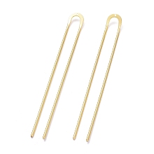 Honeyhandy Brass Hair Fork Findings, U Shaped, Golden, 130x13.5x2mm, Hole: 1.4mm