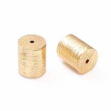 Honeyhandy Brass Drawbench Beads, Long-Lasting Plated, Column, Real 18K Gold Plated, 9.5x8x8mm, Hole: 1mm