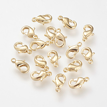 Honeyhandy Brass Lobster Claw Clasps, Nickel Free, Real 18K Gold Plated, 10x5x2.5mm, Hole: 1mm