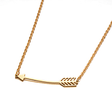 BEEBEECRAFT Arrow 304 Stainless Steel Pendant Necklaces, with Lobster Claw Clasps, Golden, 17.9 inch(45.5cm)