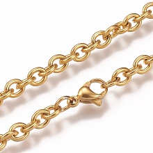 Honeyhandy 304 Stainless Steel Cable Chain Necklaces, with Lobster Claw Clasp, Golden, 17.71 inch(45cm)