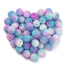 Honeyhandy 50Pcs Imitation Pearl Acrylic Beads, Berry Beads, Combined Beads, Round, Lilac, 10mm, Hole: 1mm