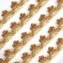 FINGERINSPIRE 15Yards Metallic Lace Trim Gold Craft Lace Ribbon Decorated Gimp Trim 3/4"(18mm) x1mm for Wedding Bridal, Costume or Jewelry, Crafts and Sewing