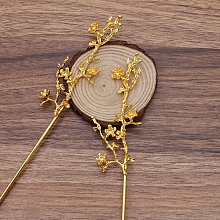 Honeyhandy Alloy Hair Stick Findings, with Iron Pins, Branch, Golden, Pin Size: 120x2.5mm