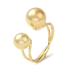 Honeyhandy Brass Open Cuff Rings, Ball Rings for Women, Real 18K Gold Plated, 2.5~6mm, Inner Diameter: 18mm