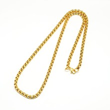 Honeyhandy 304 Stainless Steel Venetian Chain Necklace Making, Golden, 24.02 inch(61cm)x5mm