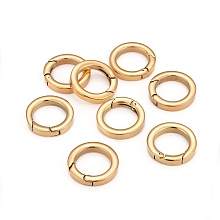 Honeyhandy 304 Stainless Steel Spring Gate Rings, O Rings, Ion Plating (IP), Ring, Golden, 20x3.5mm, Inner Diameter: 13mm