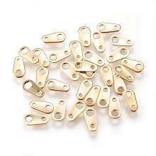 Honeyhandy 304 Stainless Steel Chain Tabs, Chain Extender Connectors, Teardrop, Golden, 8x4x0.5mm, Hole: 1~1.8mm