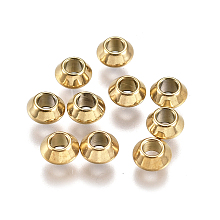 ARRICRAFT Vacuum Plating 304 Stainless Steel Spacer Beads, Rondelle, Golden, 4x2mm, Hole: 1.4mm