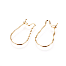 Honeyhandy 316 Surgical Stainless Steel Hoop Earrings Findings, Golden, 22 Gauge, 20x12x2.5mm, Pin: 0.6mm