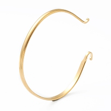 Honeyhandy Ion Plating(IP) 304 Stainless Steel Cuff Bangle Making, Real 18K Gold Plated, 1/8 inch(0.35cm), Inner Diameter: 2-1/8 inch(5.45cm)x2 inch(4.95cm)