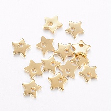 Honeyhandy 304 Stainless Steel Charms, Star, Golden, 5.5x6x1mm, Hole: 1mm