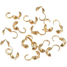 UNICRAFTALE 100pcs Stainless Steel Bead Tips Terminators Bead Tips Knot Covers End Caps Golden for Jewelry Making DIY Findings Crafts 9x3.8x4mm