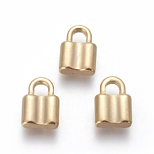 Honeyhandy Vacuum Plating 304 Stainless Steel Pendants, Padlock, Golden, 12x8x3mm, Hole: 3mm