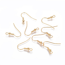 ARRICRAFT 304 Stainless Steel Earring Hooks, with Loop, Golden, 19.5x3mm, Hole: 2mm, Pin: 0.6mm