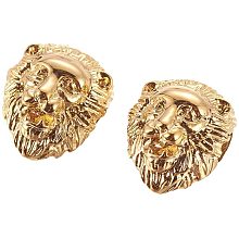 UNICRAFTALE 10pcs Golden Lion Head Bead 304 Stainless Steel Metal Animal Spacer Beads for Jewelry Findings Bracelet Necklace Making 13x11.5x10.5mm, Hole 3mm