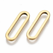 Honeyhandy 201 Stainless Steel Linking Rings, Laser Cut, Oval, Golden, 20x6x1.5mm, Inner Diameter: 17x3mm