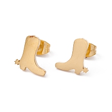 Honeyhandy 304 Stainless Steel Boot Shape Stud Earrings for Men Women, Golden, 9.5x10mm, Pin: 0.8mm