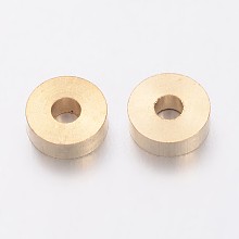 Honeyhandy Golden Brass Rondelle Spacer Beads, 6x2mm, Hole: 2mm