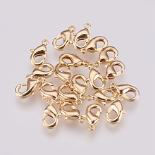 Honeyhandy Brass Lobster Claw Clasps, Nickel Free, Real 18K Gold Plated, 10x5x2.5mm, Hole: 1mm