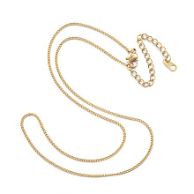 Honeyhandy 304 Stainless Steel Necklaces, Curb Chain Necklaces, Golden, 16.14 inch(41cm)