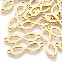 Honeyhandy 201 Stainless Steel Links connectors, Laser Cut Links, Infinity, Golden, 25x7x1mm, Hole: 1.8mm