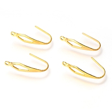 Honeyhandy 304 Stainless Steel Earring Hooks, with Vertical Loop, Ear Wire, Real 18k Gold Plated, 20x4.5x0.7~4.5mm, Hole: 1.2mm