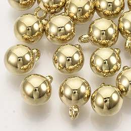 Honeyhandy CCB Plastic Charms, Round, Golden, 13.5x10x10mm, Hole: 2mm, about 840pcs/500g