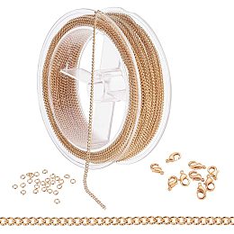 TsunNee 10M DIY Link Chain Jewellery-Making Chain Jewellery Making Kit with 20PCS Lobster Clasps 50PCS Jump Rings for Ornaments Sweater Chain Jewelry Accessories DIY Making 