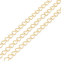 Honeyhandy Brass Curb Chains, Long-Lasting Plated, Soldered, with Spool, Cadmium Free & Lead Free, Real 18K Gold Plated, 5x3.8x0.6mm