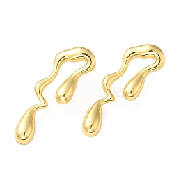 Honeyhandy Rack Plating Brass Melting Teardro Dangle Stud Earrings for Women, Lead Free & Cadmium Free, Long-Lasting Plated, Real 18K Gold Plated, 38x13mm