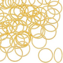 UNICRAFTALE 50pcs Golden Twisted Ring 26mm inner Alloy Linking Rings Connector Hypoallergenic Round Metal Linking Rings for Earrings Bracelet Jewlery Making