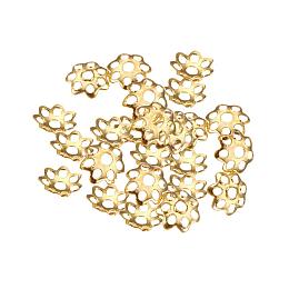 ARRICRAFT 1000pcs Flower Shape More-Petal Iron Bead Caps Spacers for Jewelry Making, Golden